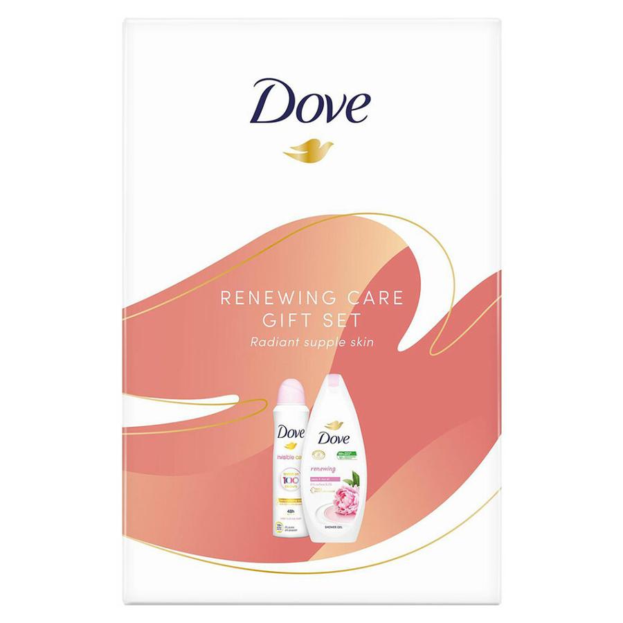 DOVE Renewing Sprchový gel 250 ml + Antiperspirant 150 ml Invisible Care Vánoční balíček pro ženu