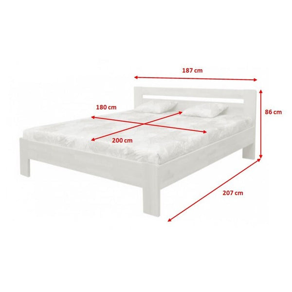 Dřevěná postel Kars 2, 180x200, masiv, vč.roštu a úp,bez matrace