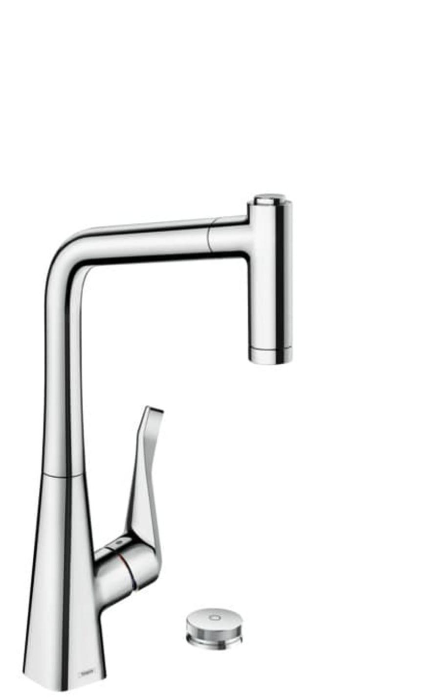 Dřezová baterie Hansgrohe Metris s vytahovací sprškou, 2 proudy chrom 73827000