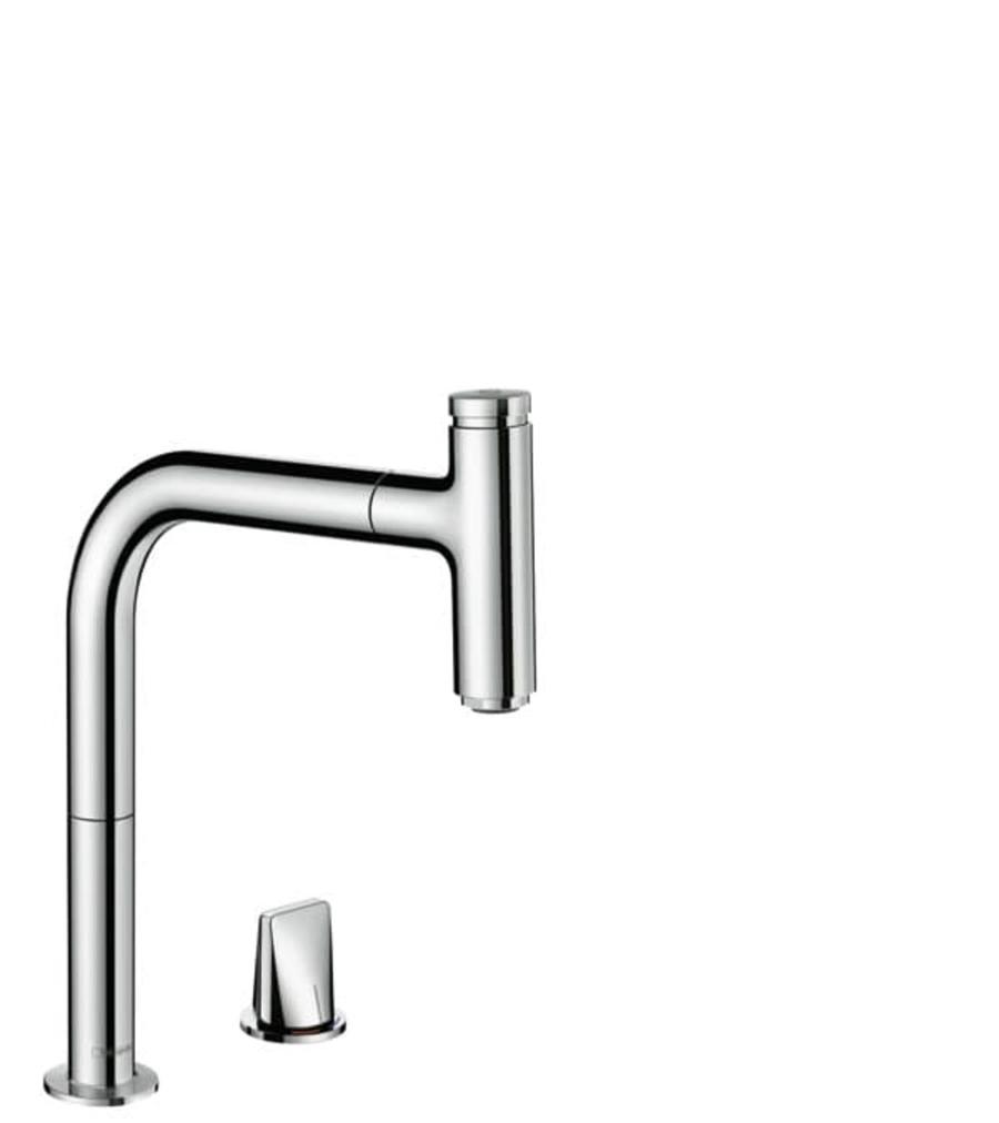 Dřezová baterie Hansgrohe Metris s vytahovací sprškou chrom 73825000