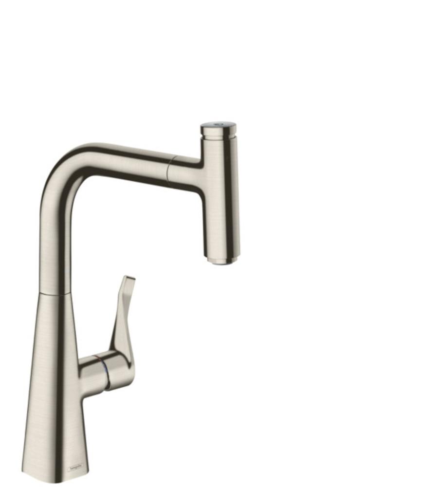 Dřezová baterie Hansgrohe Metris Select M71 s vytahovací sprškou vzhled nerezu 14857800