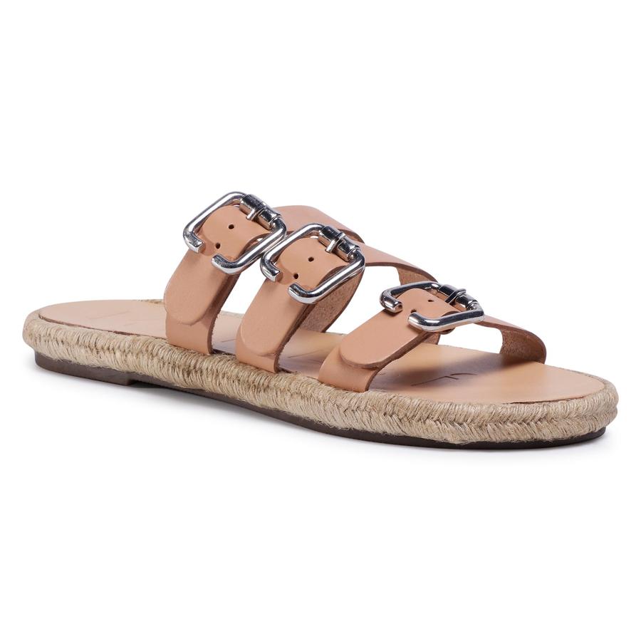 Espadrilky MANEBI - Leather Sandals S 2.0 Y0 Natural W Triple Buckle