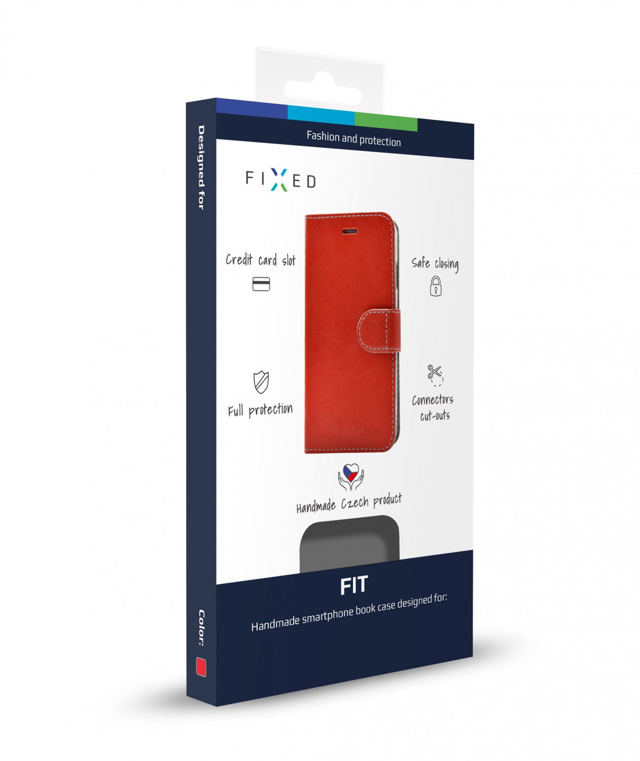 FIXED FIT flipové pouzdro pro Apple iPhone XS, červené