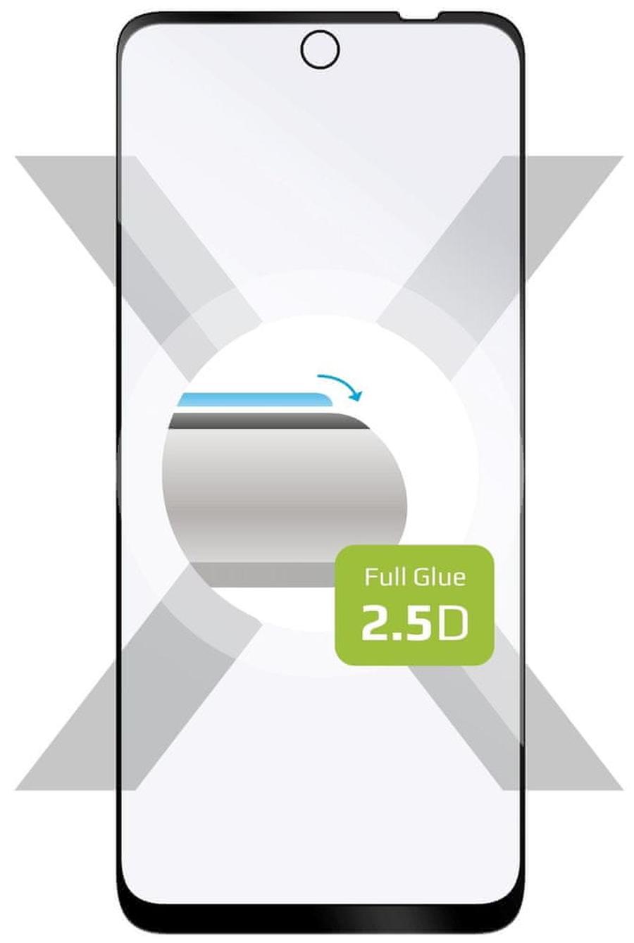 FIXED Ochranné tvrzené sklo Full-Cover pro Motorola Moto E32s, lepení přes celý displej FIXGFA-967-BK, černé