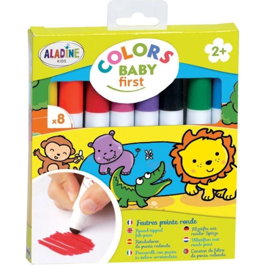 Fixy s kulatým hrotem Aladine Colors Baby First, 8 ks