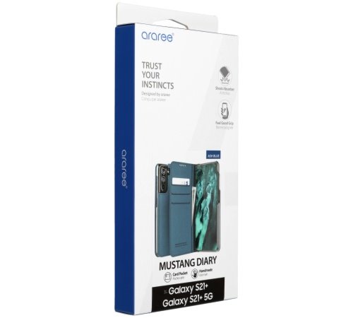 Flipové pouzdro ARAREE Mustang pro Samsung Galaxy S21, ash blue