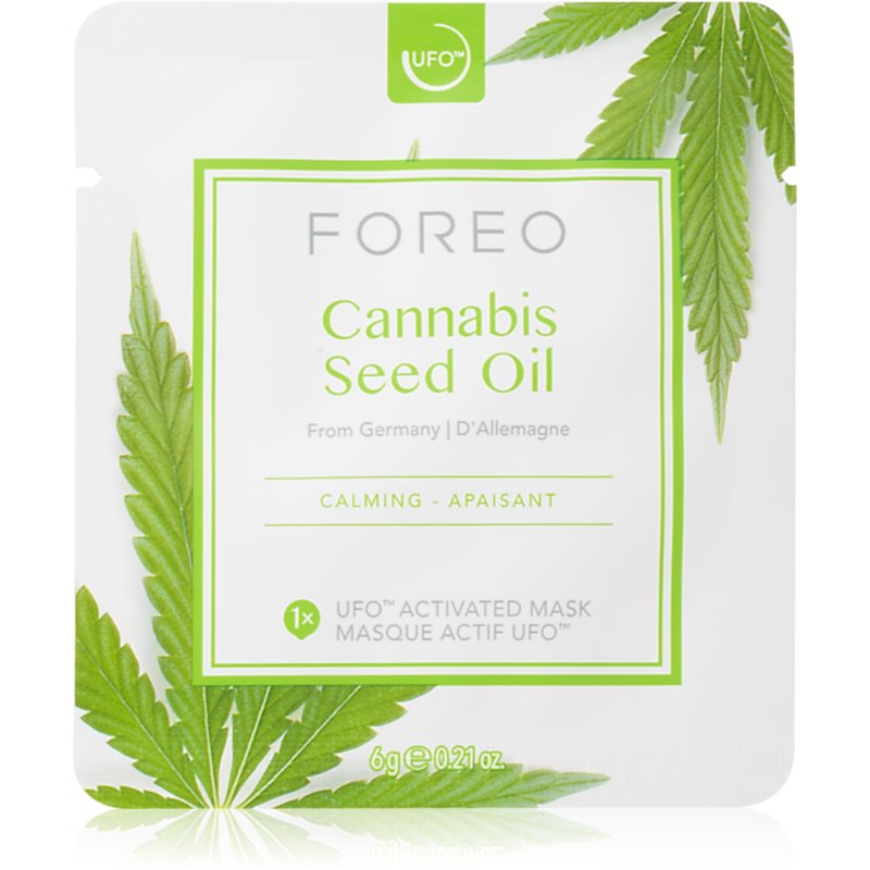 FOREO UFO™ Cannabis Seed Oil zklidňující maska s konopným olejem 6 x 6 g