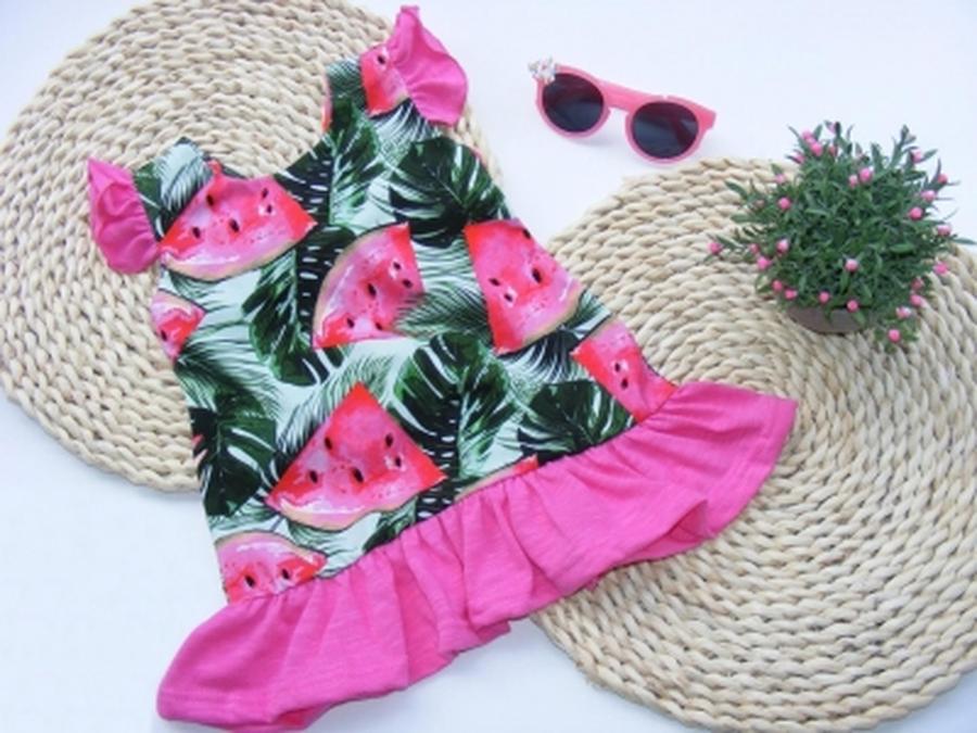 G-baby Letní šaty s volánky Meloun - růžové, vel. 98