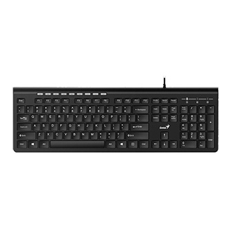 Genius Slimstar 230, klávesnice CZ/SK, multimediální, slim typ drátová , černá