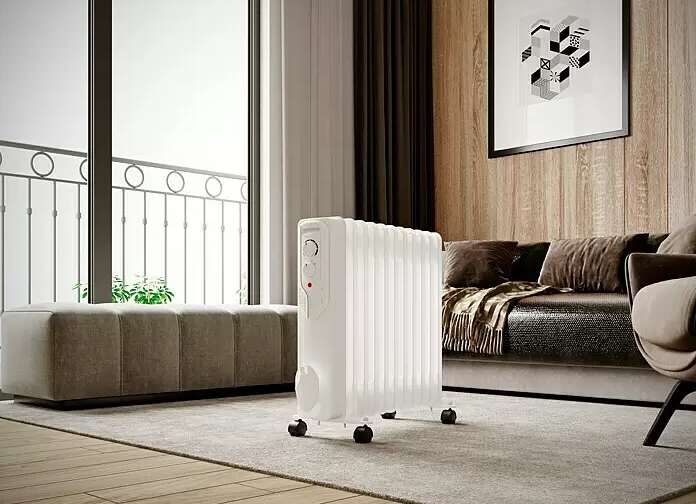 German Olejový radiátor s termostatem / 11 žeber / 2500 W / pro 25 m² / bílá