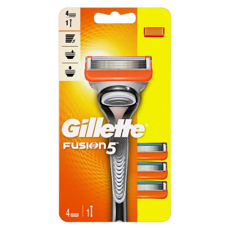 GILLETTE Fusion Holící strojek + Náhradní hlavice 4 ks