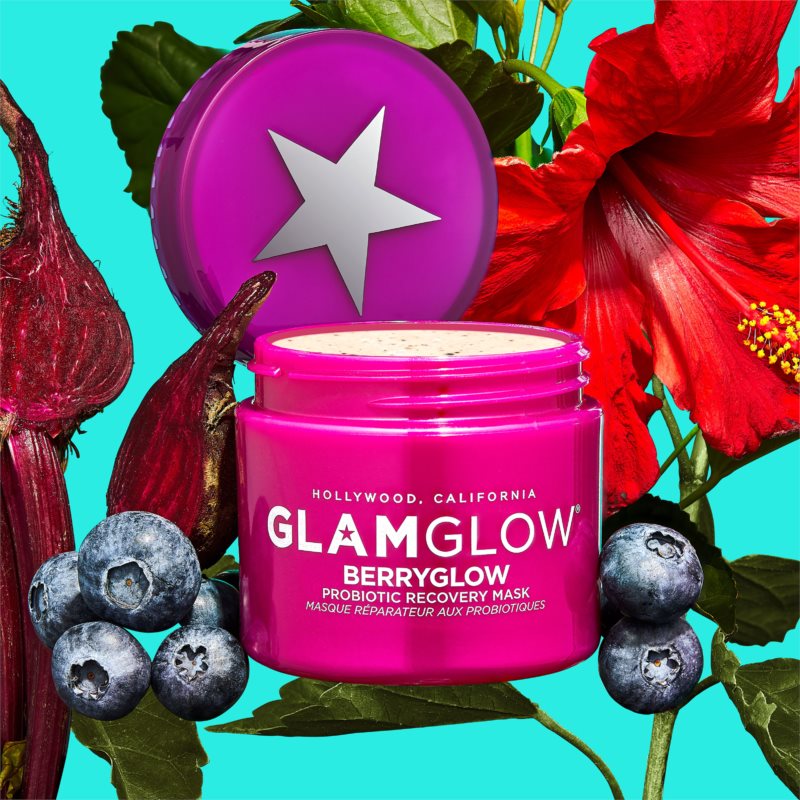 Glamglow Berryglow Probiotic Recovery Mask hydratační a rozjasňující maska s probiotiky 75 ml