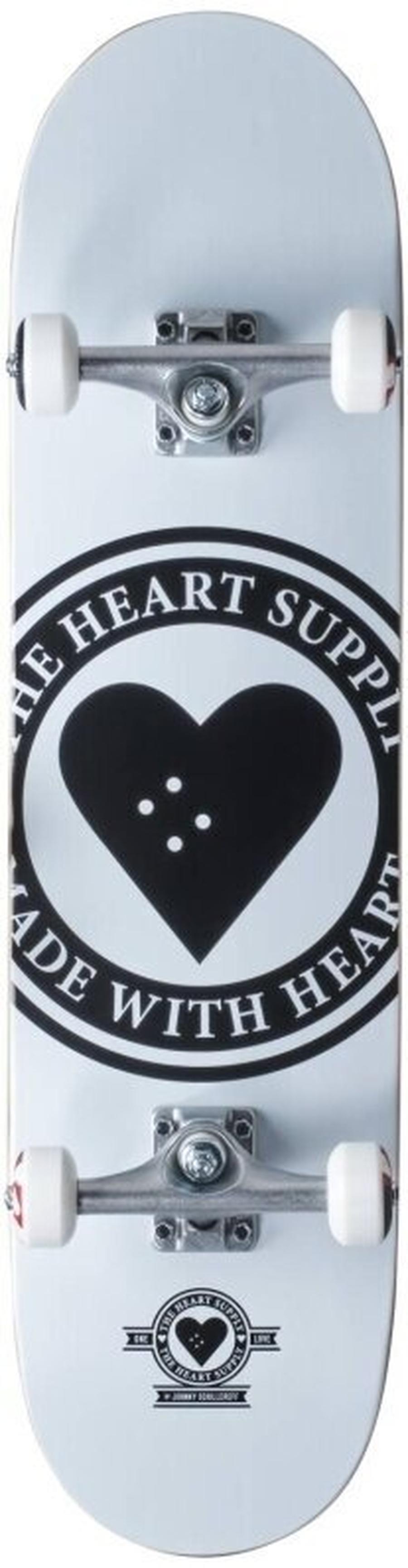 Heart Supply Logo Skateboard Complete 8,25'' Badge/White