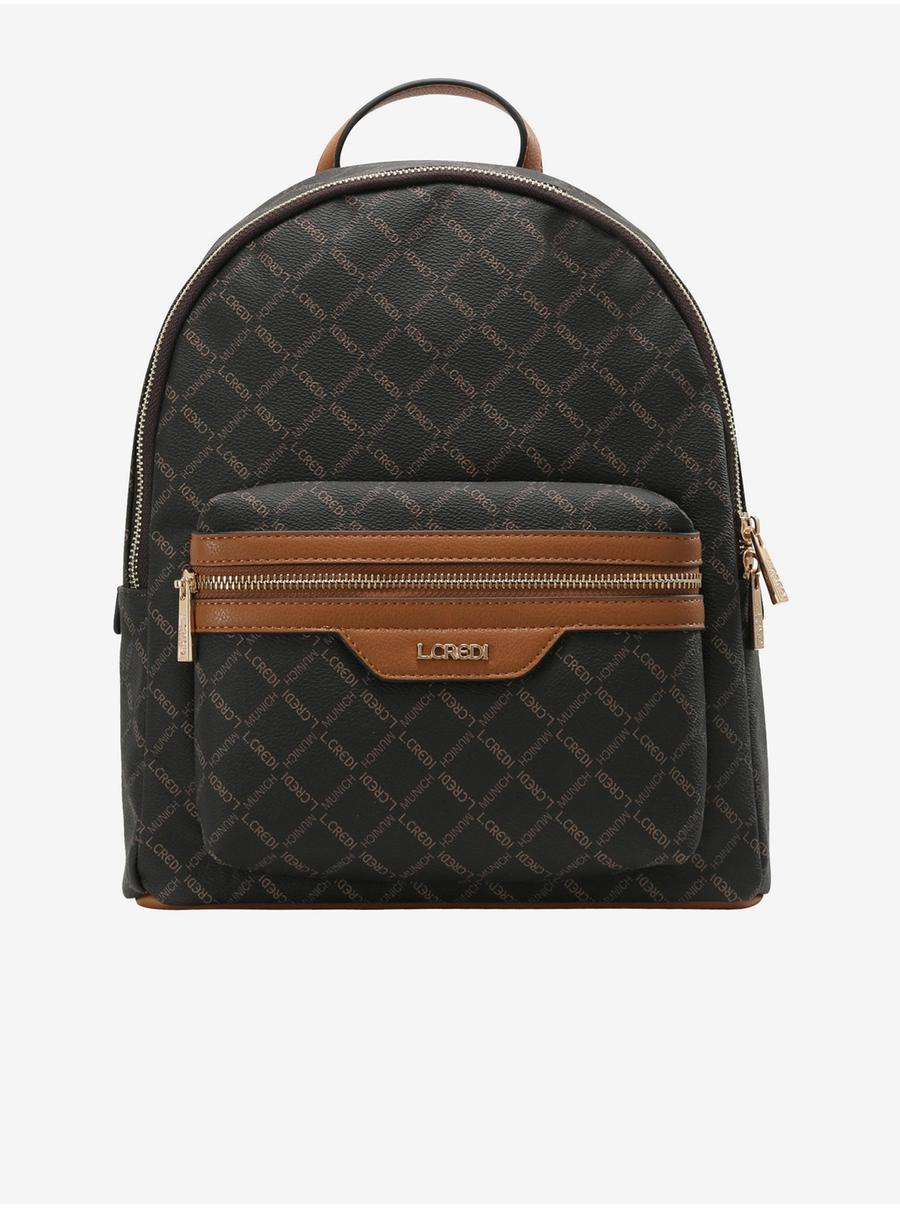 Hnědo-černý dámský batoh L.CREDI Filiberta Backpack Brown