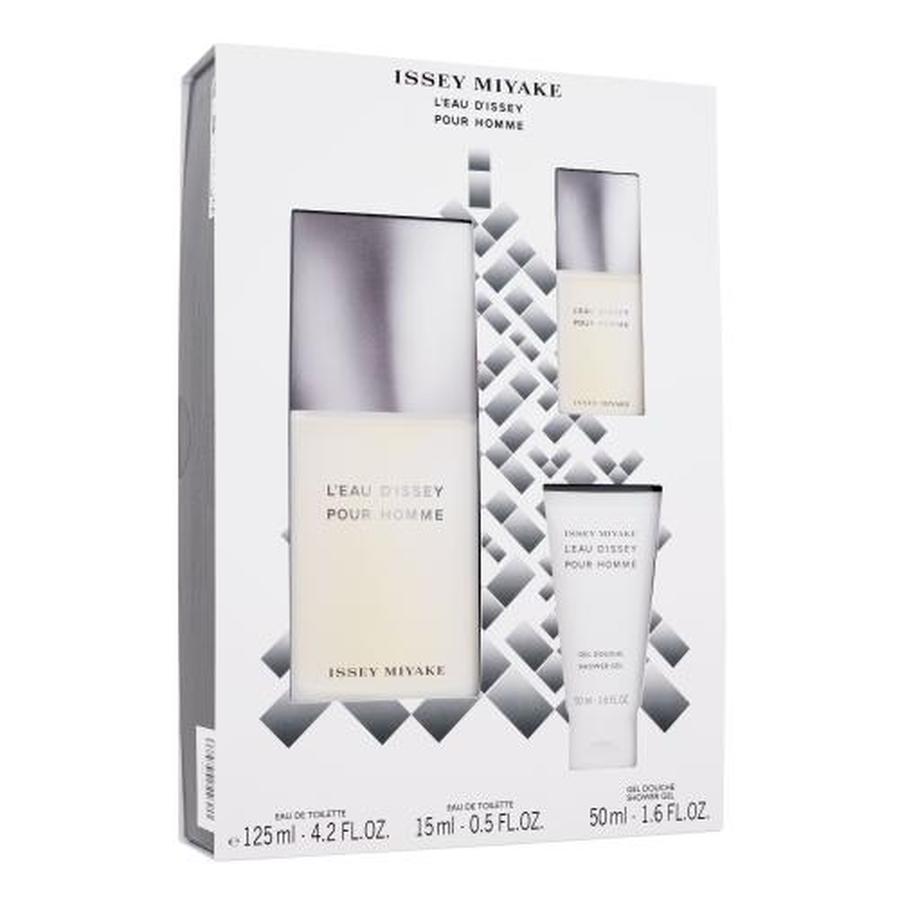 Issey Miyake L´Eau D´Issey Pour Homme dárková kazeta toaletní voda 125 ml + toaletní voda 15 ml + sprchový gel 50 ml pro muže