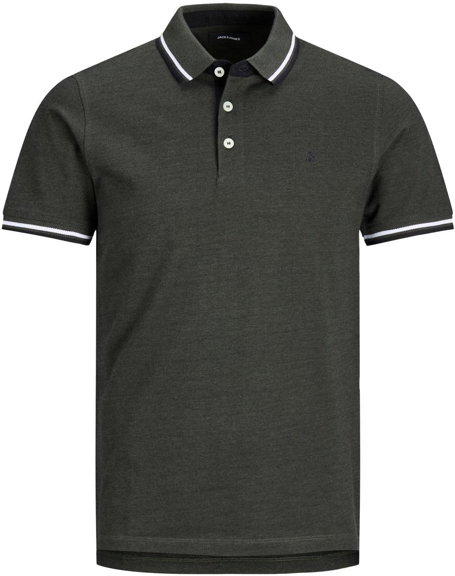 Jack&Jones PLUS Pánské polo triko Slim Fit JJEPAULOS 12143859 Forest Night 4XL