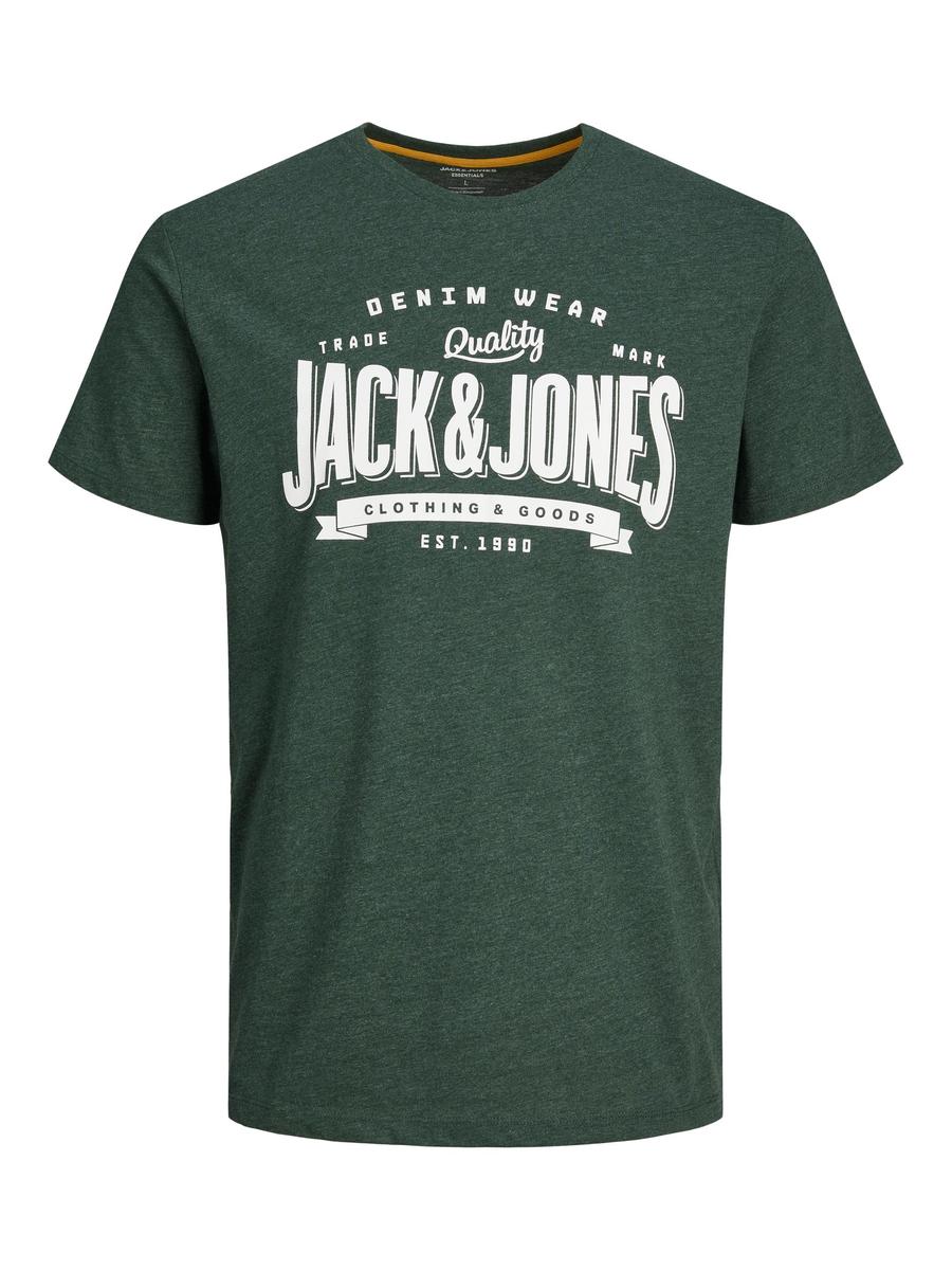 Jack&Jones PLUS Pánské triko JJELOGO Regular Fit 12243609 Mountain View 3XL