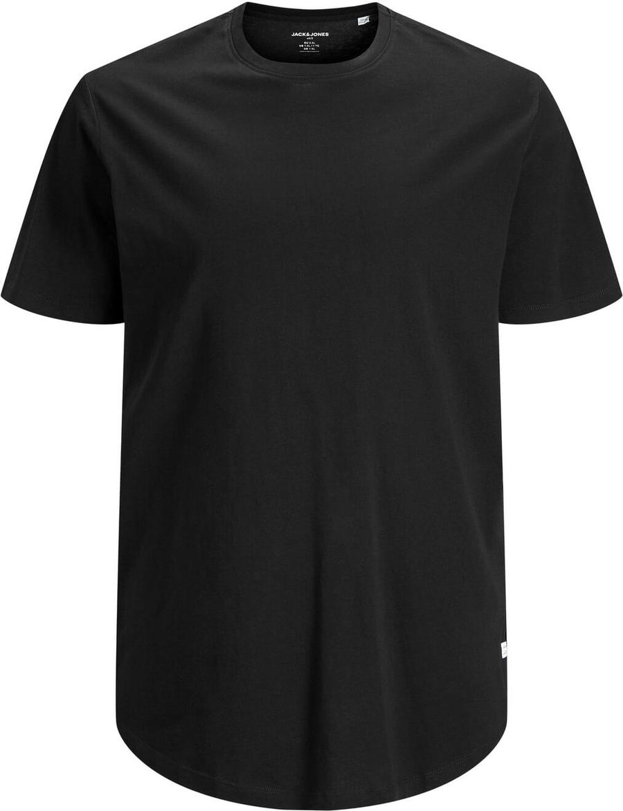 Jack&Jones PLUS Pánské triko JJENOA Long Line Fit 12184933 Black 4XL