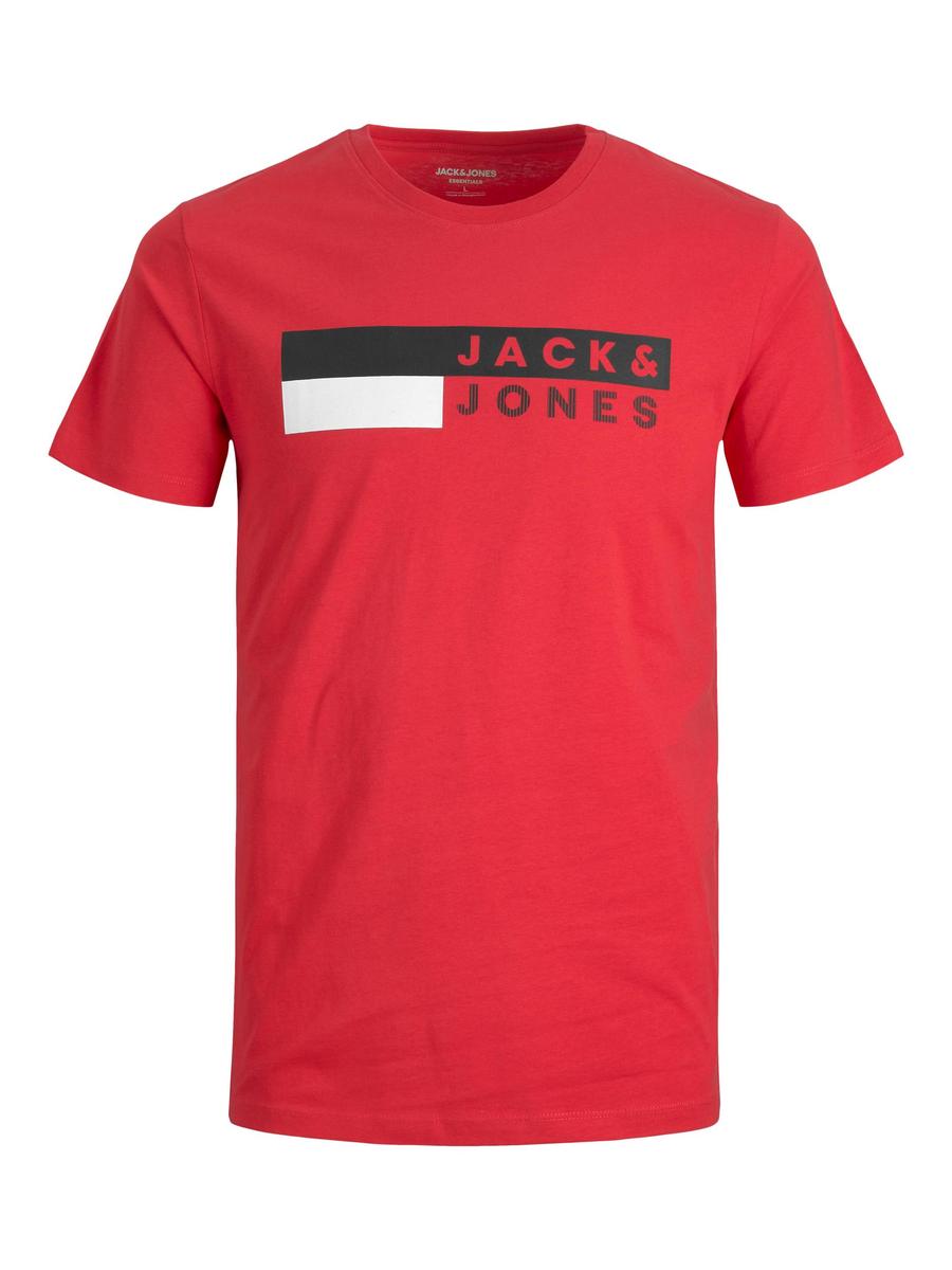 Jack&Jones PLUS Pánské triko JPSTSHARK Regular Fit 12158505 True Red 4XL