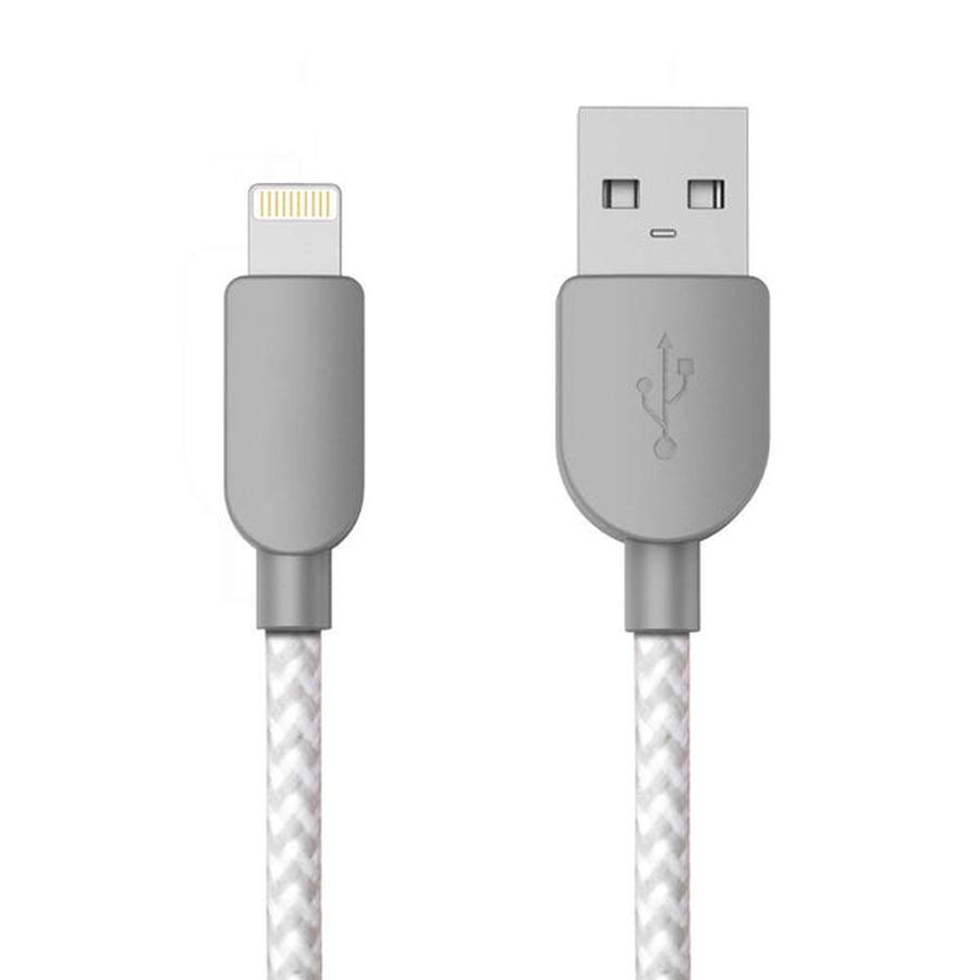 Kabel Lightning na USB, textilní, 1,5m, C7, šedá