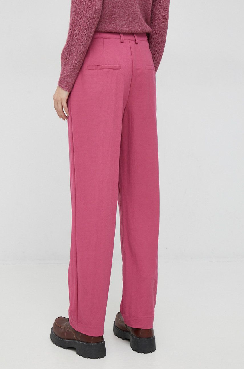 Kalhoty Pepe Jeans Colette dámské, růžová barva, jednoduché, high waist