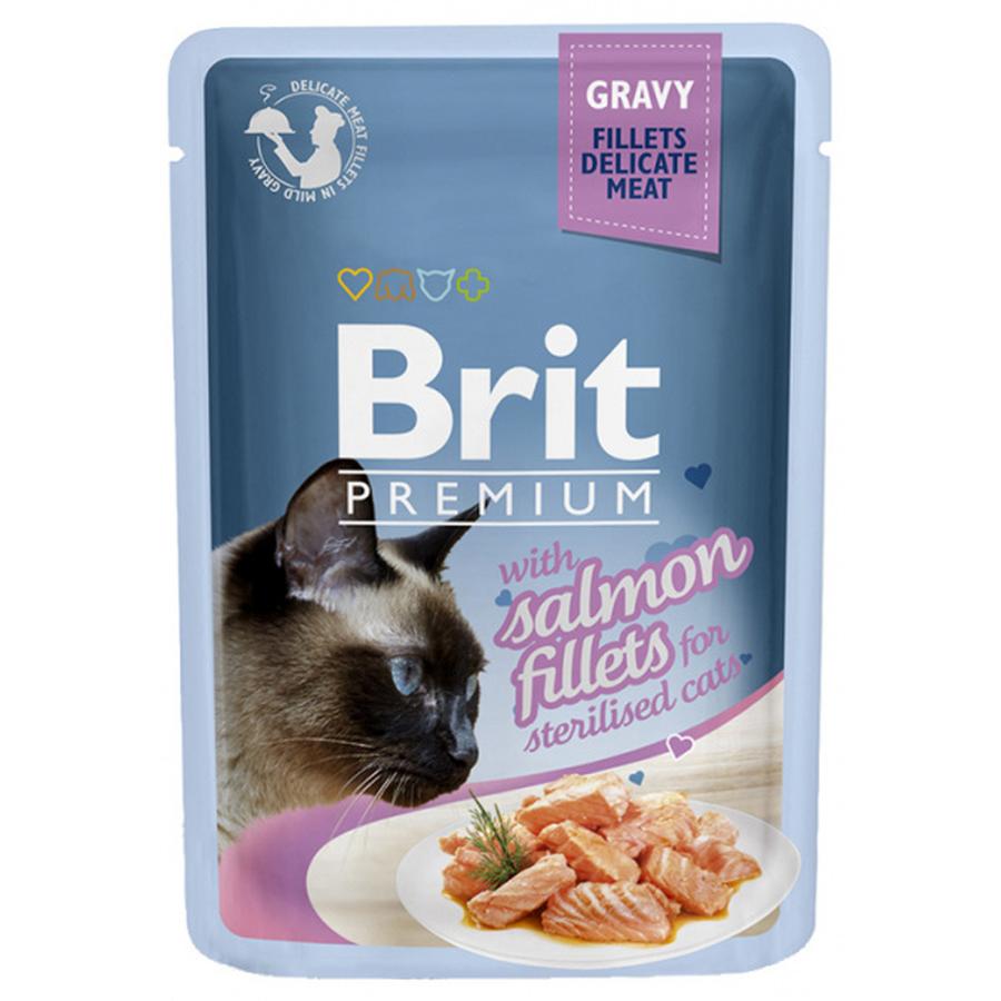 Kapsička Brit Premium Cat Delicate Fillets Salmon pro kastrované kočky 85g