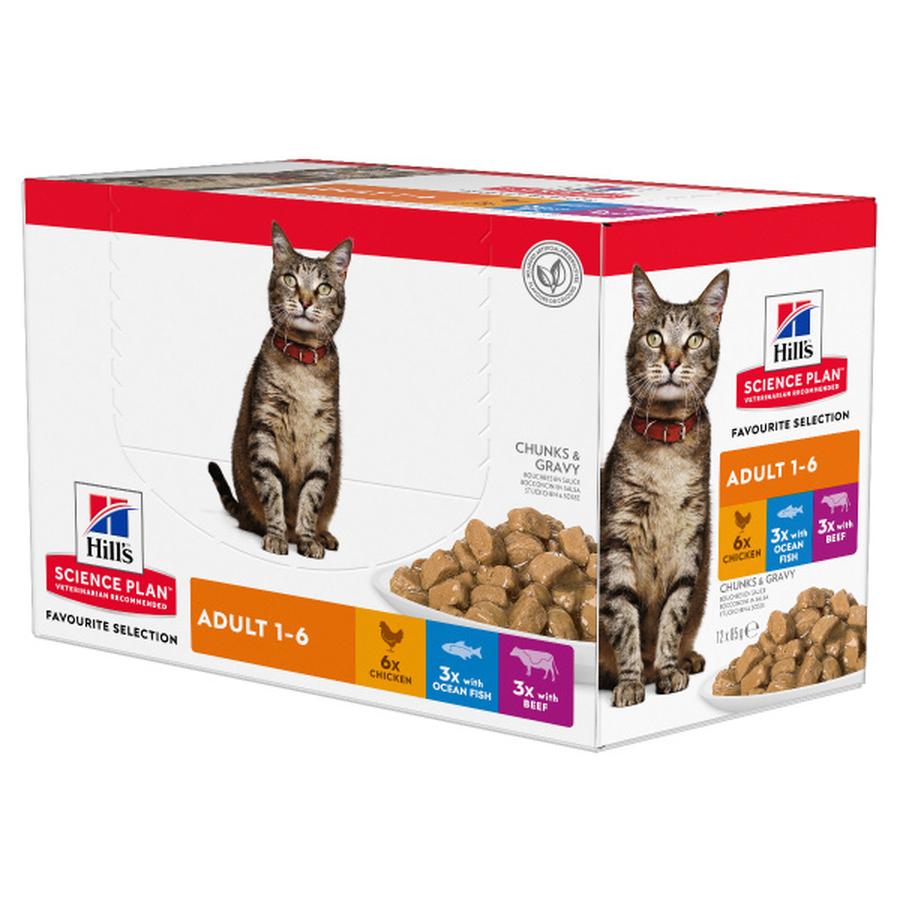 Kapsička Hill´s Science Plan Feline Adult Multipack Chicken, Beef & Ocean Fish 12x85g