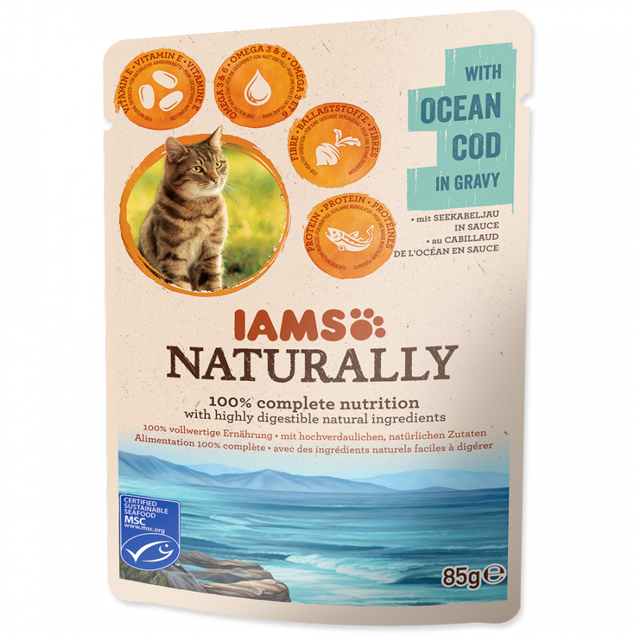 Kapsička IAMS Naturally treska v omáčce 85g