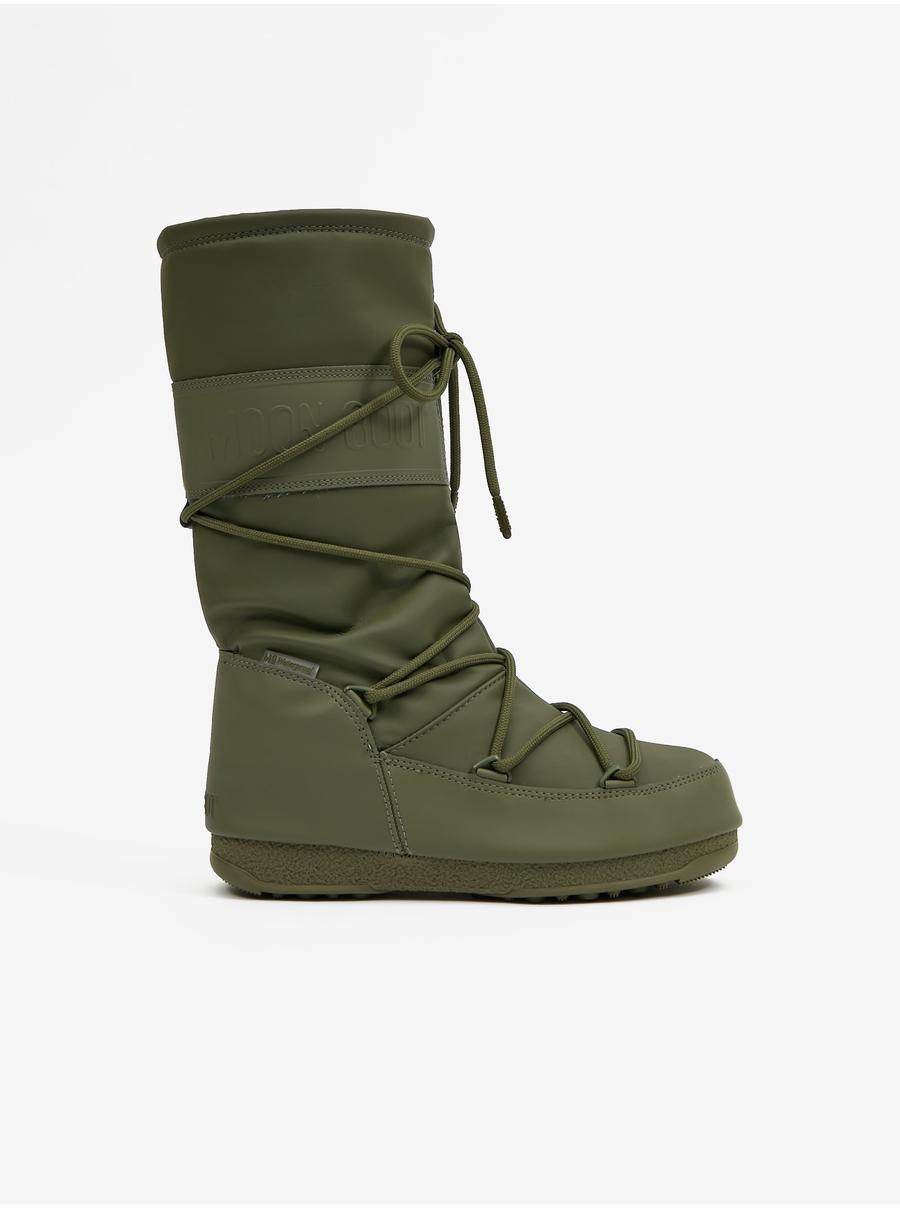 Khaki dámské sněhule Moon Boot High Rubber