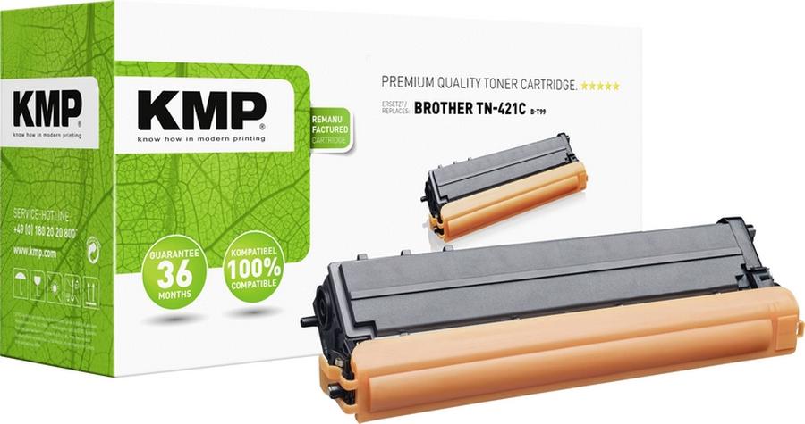 KMP toner náhradní Brother TN-421C, TN421C kompatibilní azurová 1800 Seiten B-T99