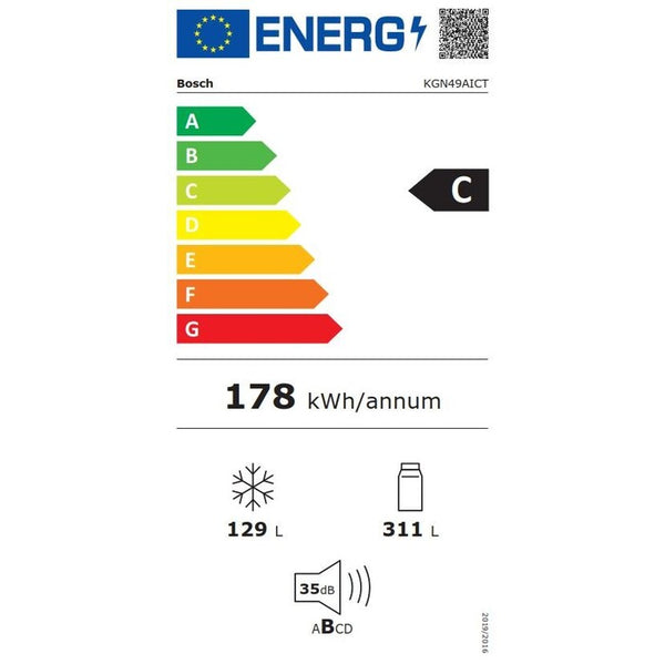 Kombinovaná lednice s mrazákem dole Bosch KGN49AICT