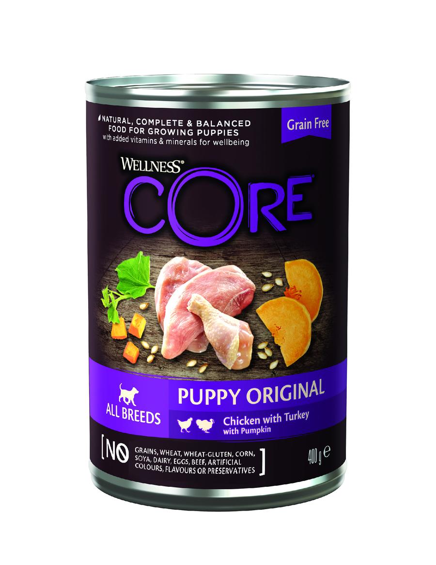 Konzerva Wellness CORE Dog Stene kuře, Krocan a Dýně 400g