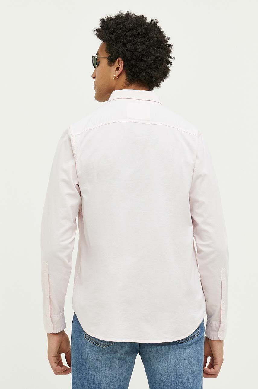 Košile Hollister Co. pánská, růžová barva, regular, s límečkem button-down