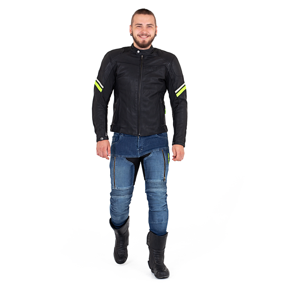 Kožená moto bunda W-TEC Montegi  matně černá  5XL