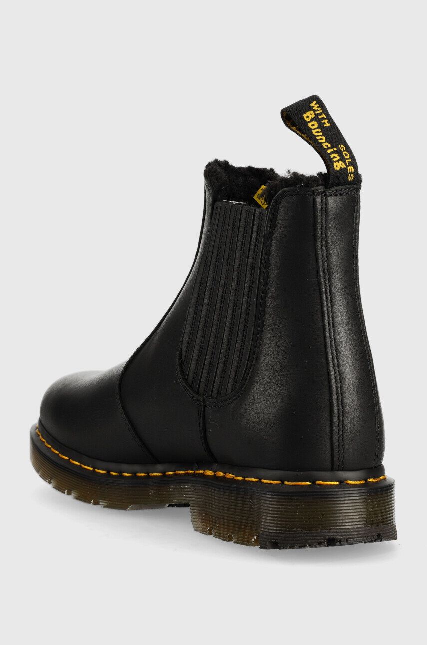 Kožené kotníkové boty Dr. Martens 2976 dámské, černá barva, na plochém podpatku, zateplené, DM27829001-Black
