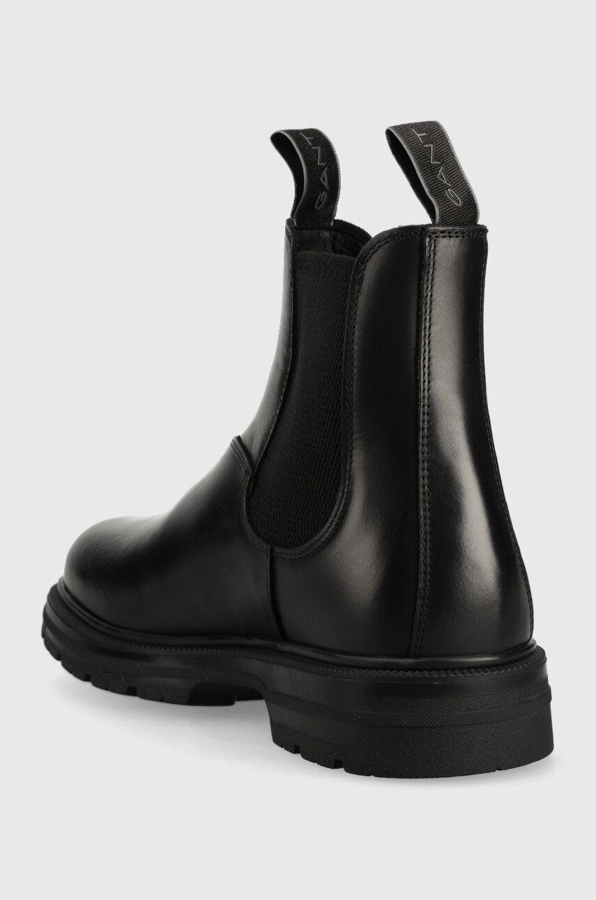 Kožené kotníkové boty Gant Gretty pánské, černá barva
