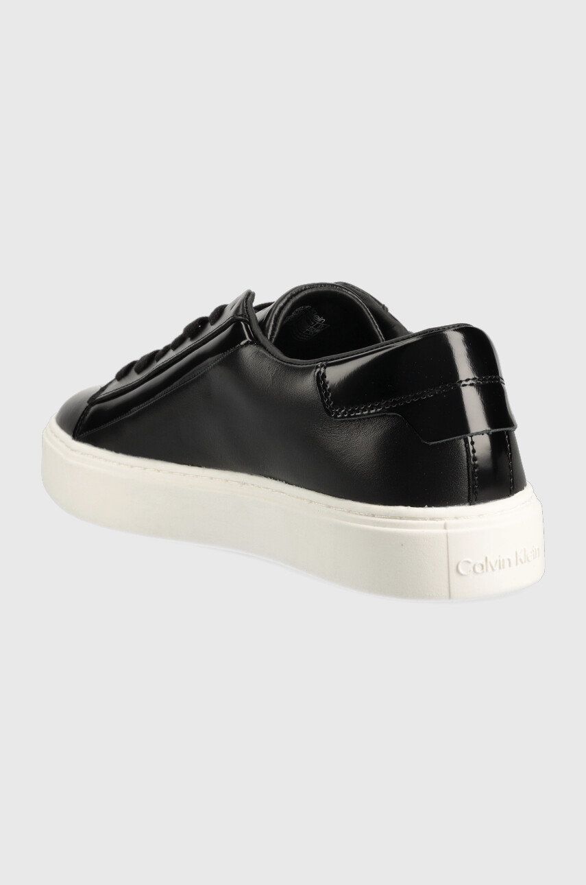 Kožené sneakers boty Calvin Klein Hm0hm00861 Low Top Lace Up Lth černá barva