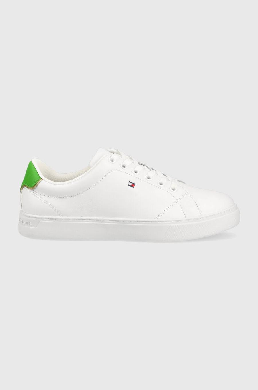 Kožené sneakers boty Tommy Hilfiger ESSENTIAL COURT SNEAKER béžová barva, FW0FW07427