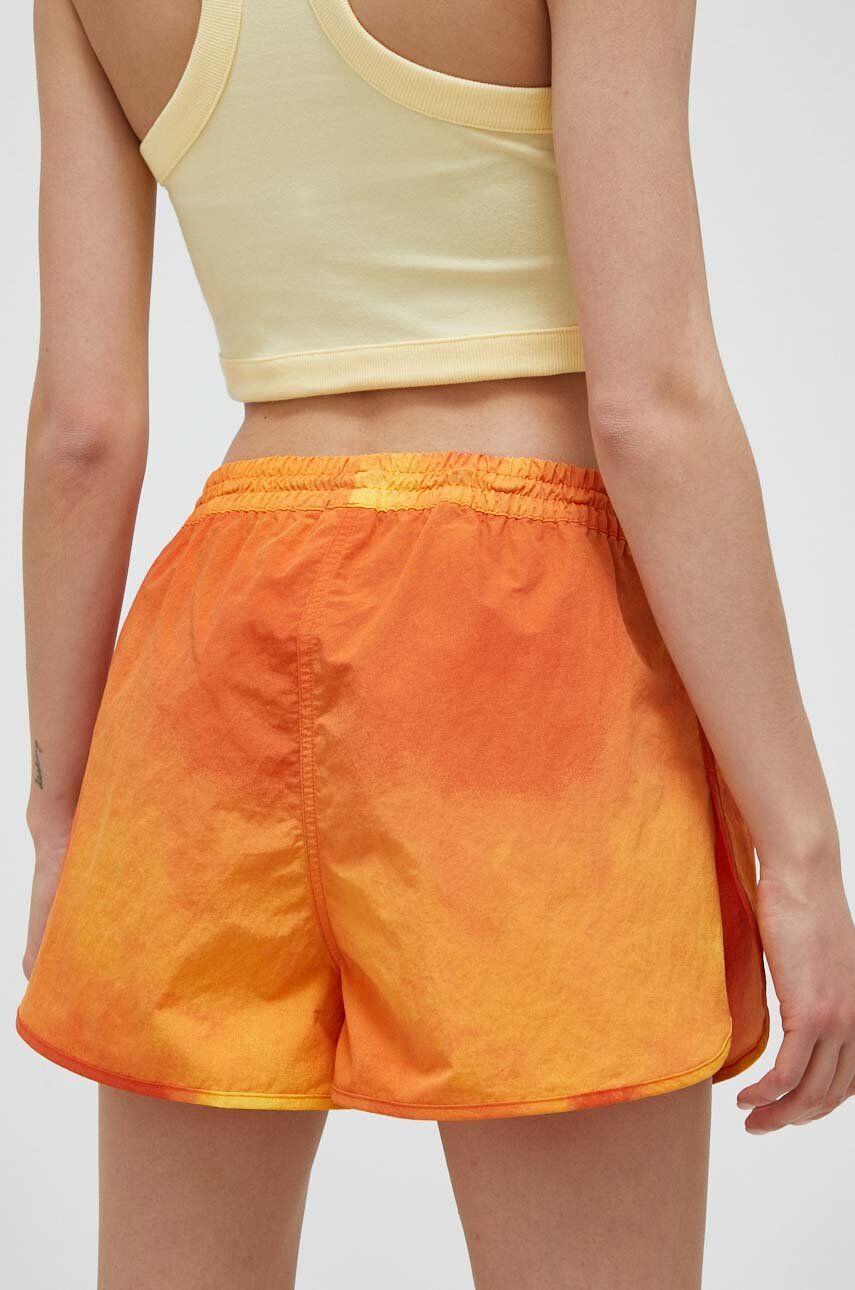 Kraťasy adidas Originals dámské, oranžová barva, vzorované, high waist