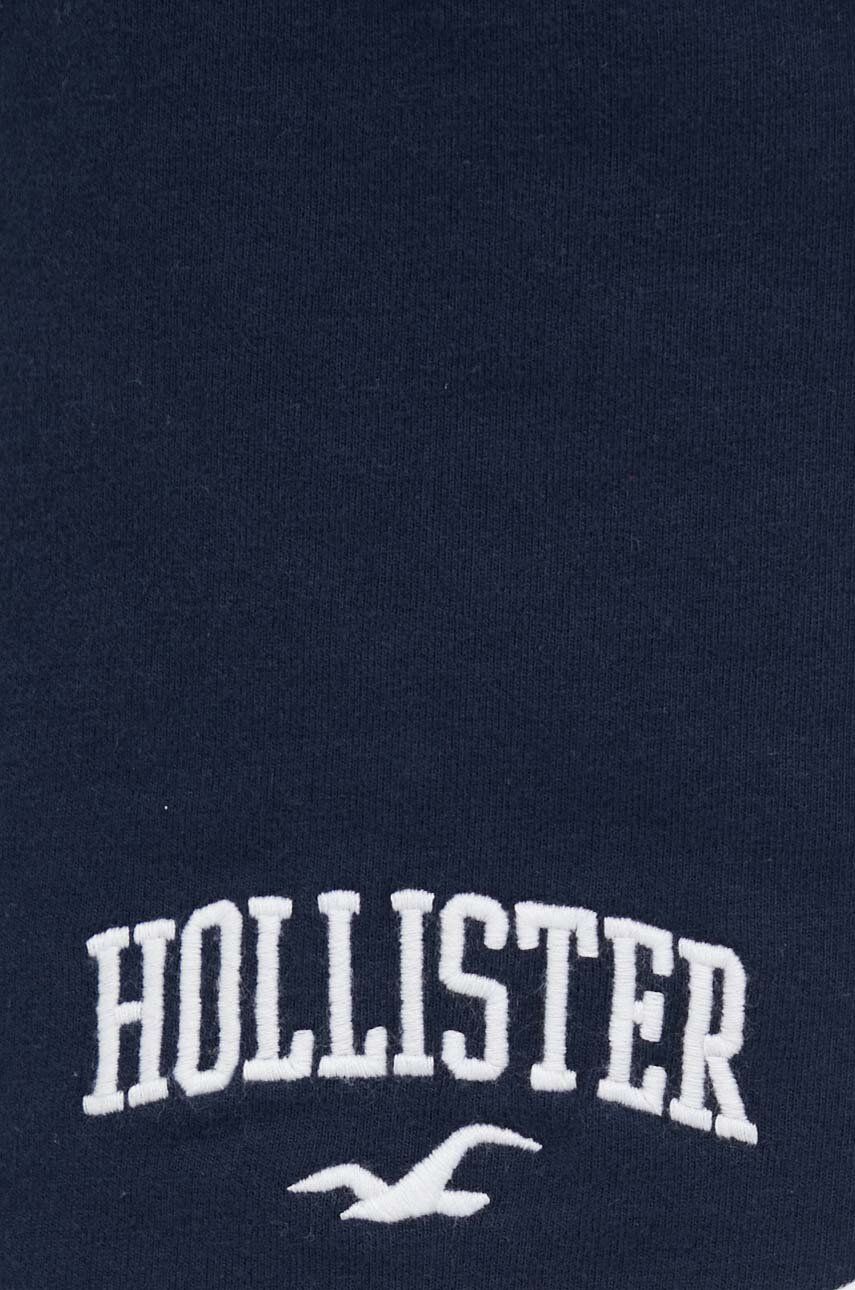 Kraťasy Hollister Co. dámské, tmavomodrá barva, s aplikací, medium waist