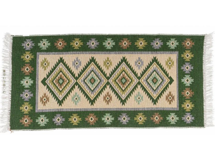 Kusový oboustranný vzorovaný koberec KILIM - ROMBY zelená 120x180 cm Multidecor