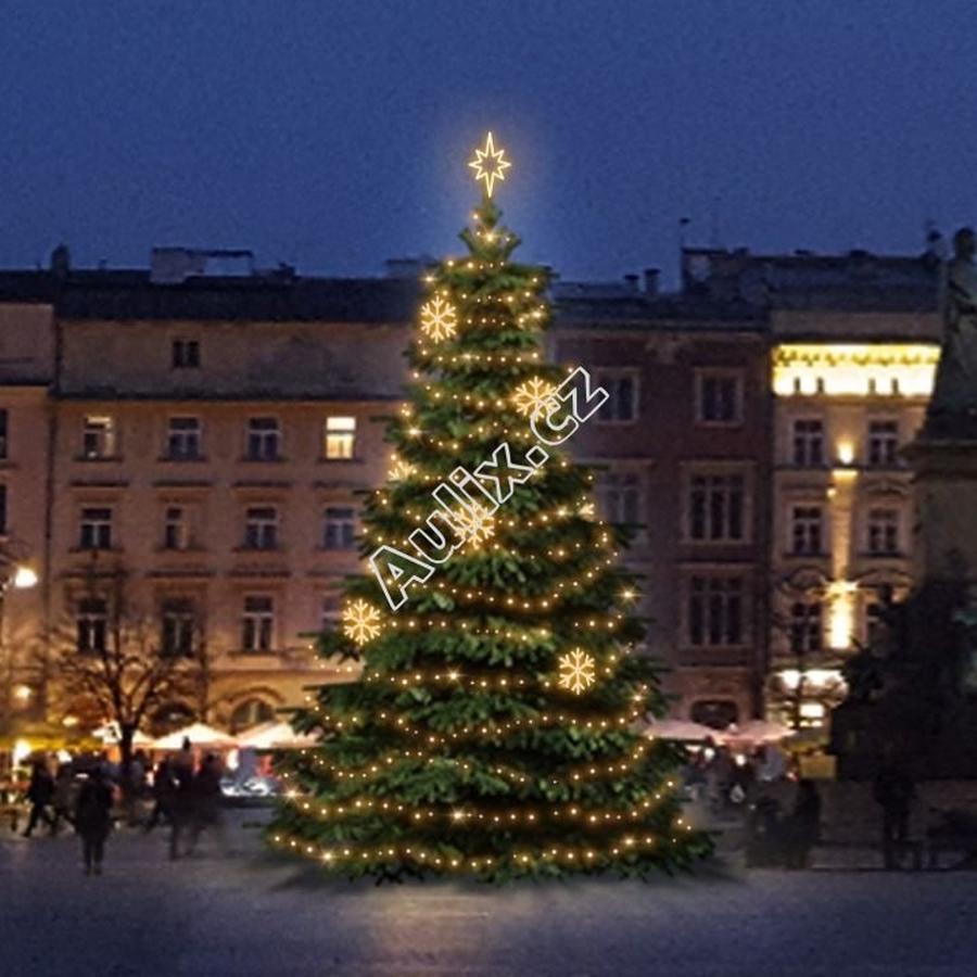 LED světelná sada na stromy vysoké 6-8m, teplá bílá s dekory EFD02W