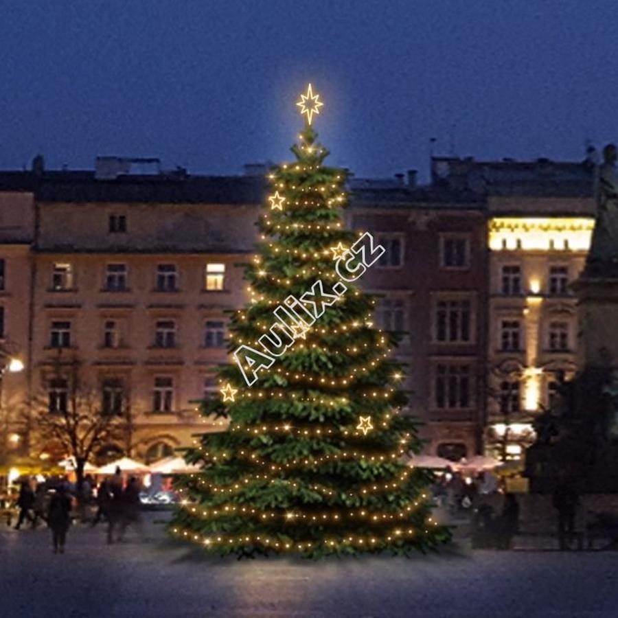 LED světelná sada na stromy vysoké 6-8m, teplá bílá s dekory EFD12W