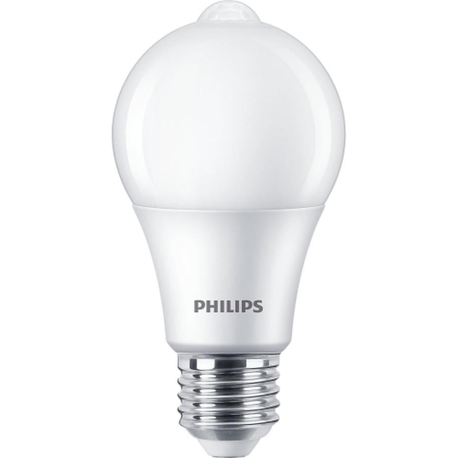 LED žárovka E27 Philips A60 8W  s pohybovým čidlem