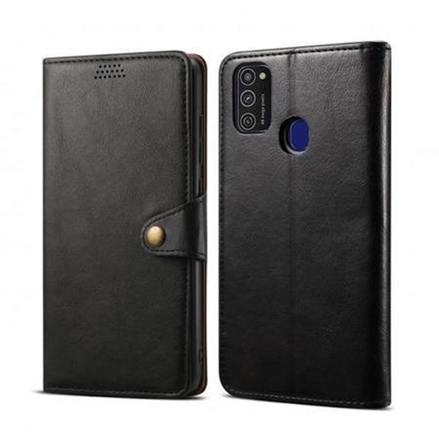 Lenuo Leather flipové pouzdro pro Samsung Galaxy M21, black