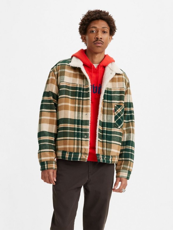 Levi's® Type 1 Sherpa Trucker Bunda Zelená