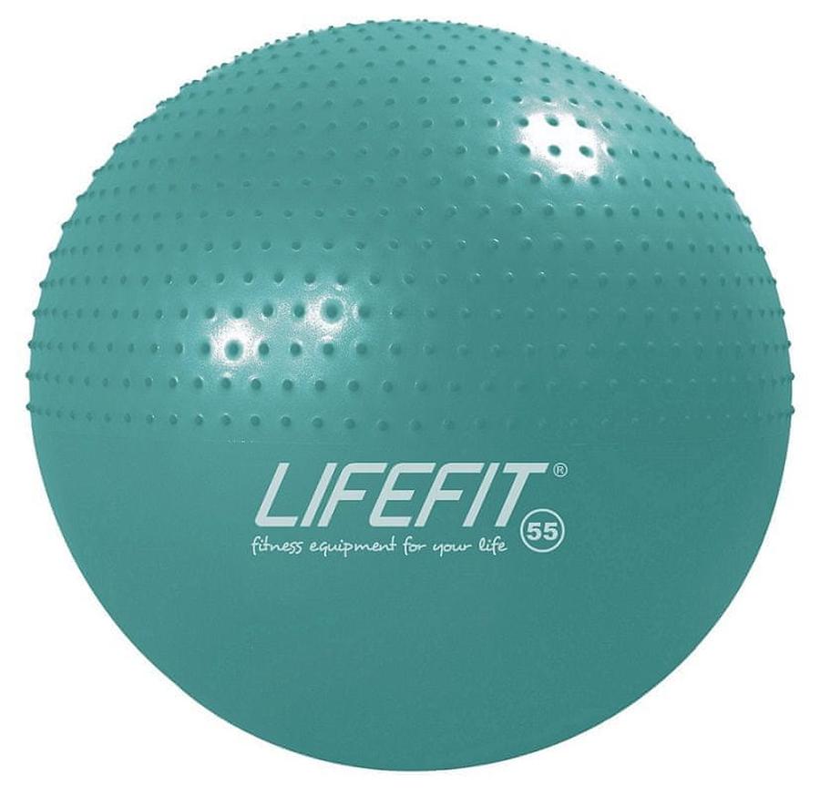 LIFEFIT gymnastický masážní míč Massage Ball 55 cm, tyrkysová