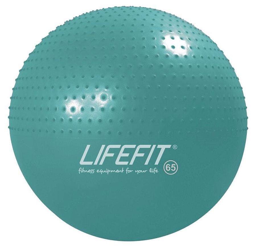 LIFEFIT gymnastický masážní míč Massage Ball 65 cm, tyrkysová