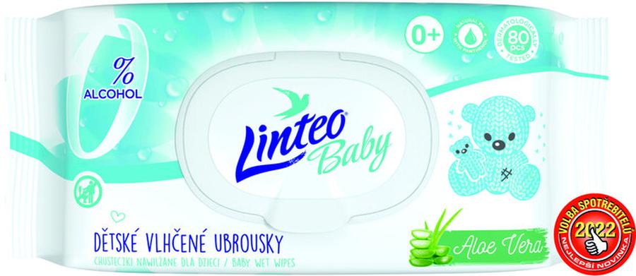 LINTEO BABY Vlhčené ubrousky s aloe vera