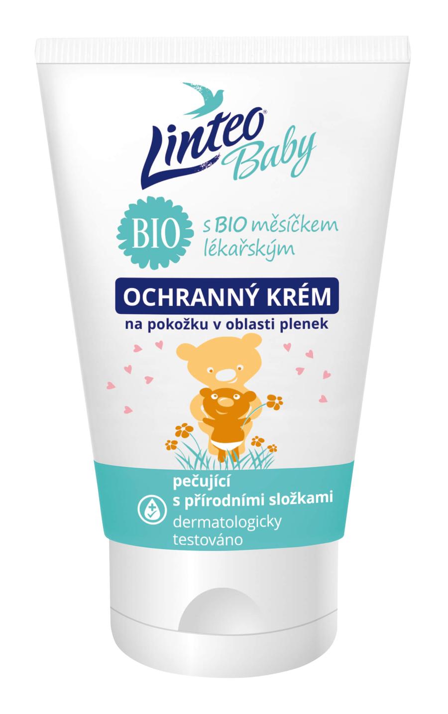 Linteo Dětský ochranný krém na pokožku v oblasti plenek s Bio měsíčkem lékařským 75 ml